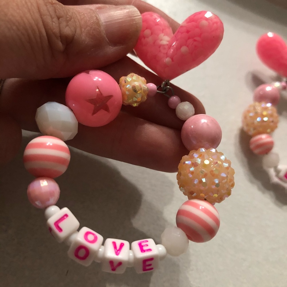 Confetti LOVE letters pink valentines earring hoop Barbie ken  boyfriend